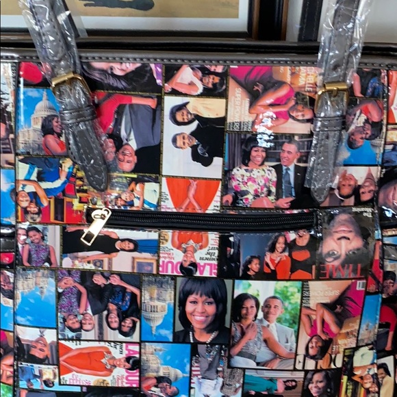 MICHELLE OBAMA Shiny Patent Leather Tote bag - Picture 4 of 10